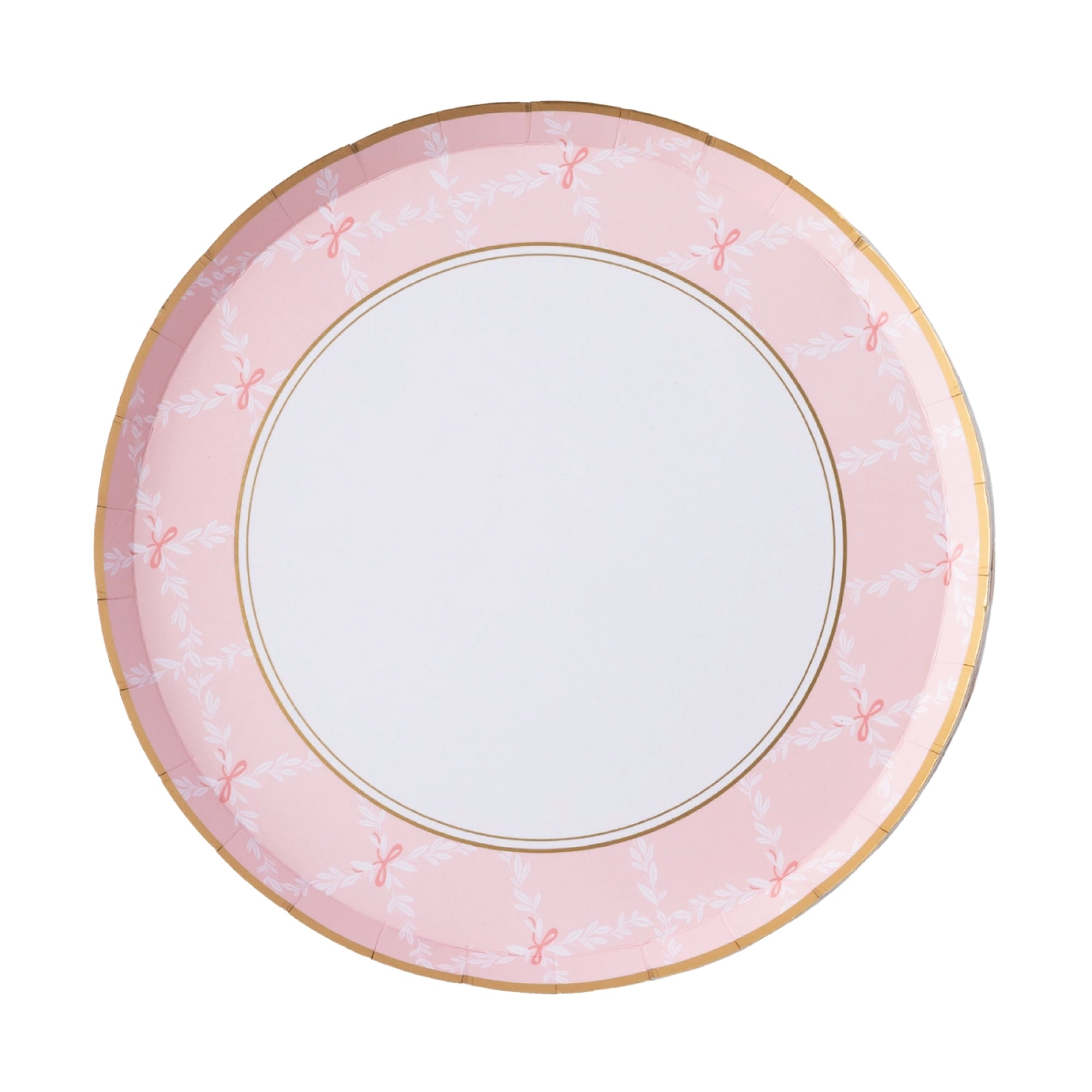 Petal Pink Bow Trellis Dessert Plates for parties