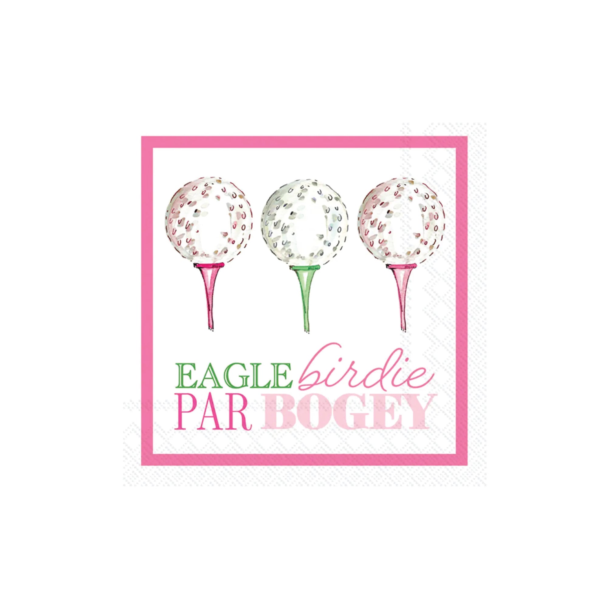 Pink Eagle Birdie Par Bogey Golf Dessert Napkins 20ct | The Party Darling