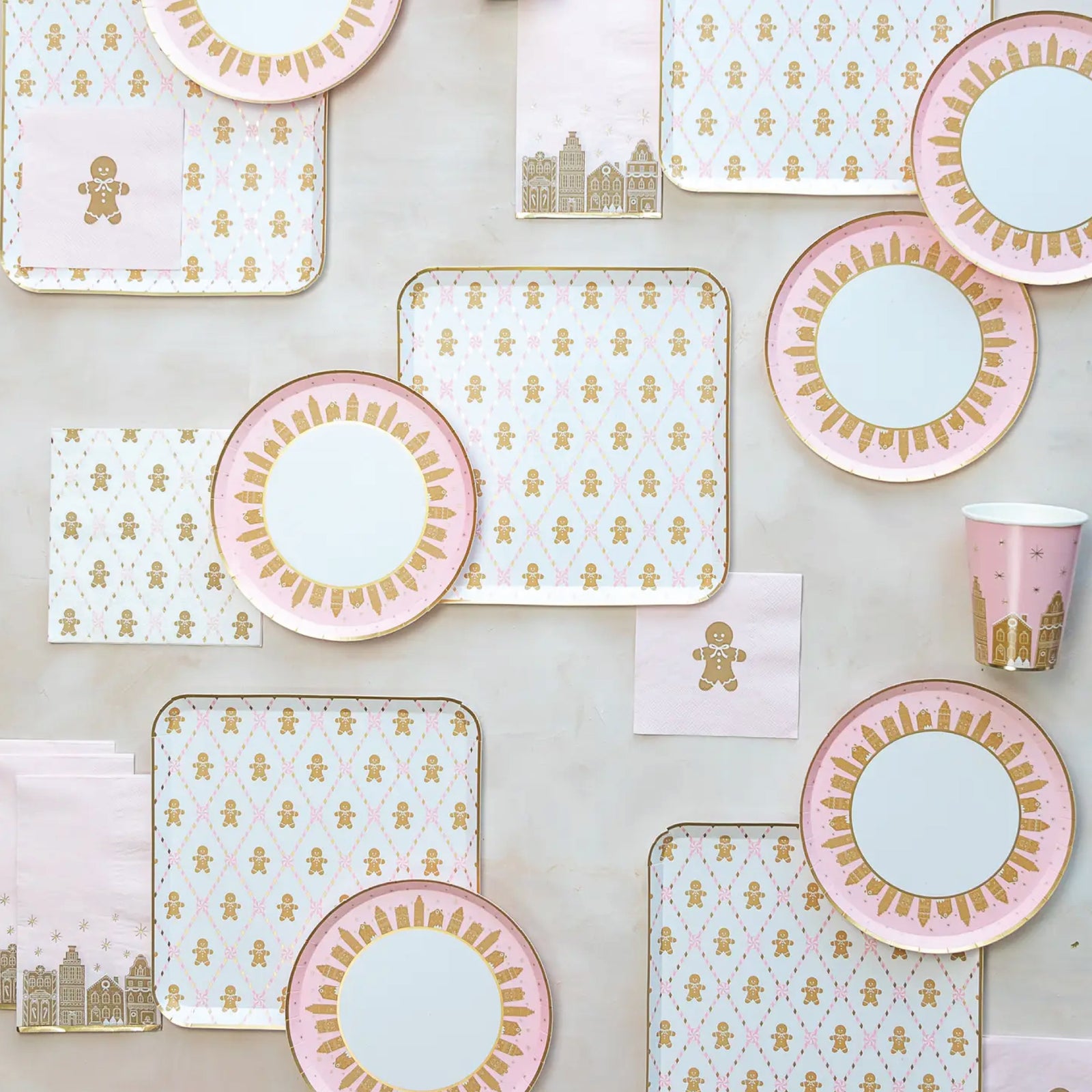 Pink Gingerbread House Dessert Plates 8ct | The Party Darling