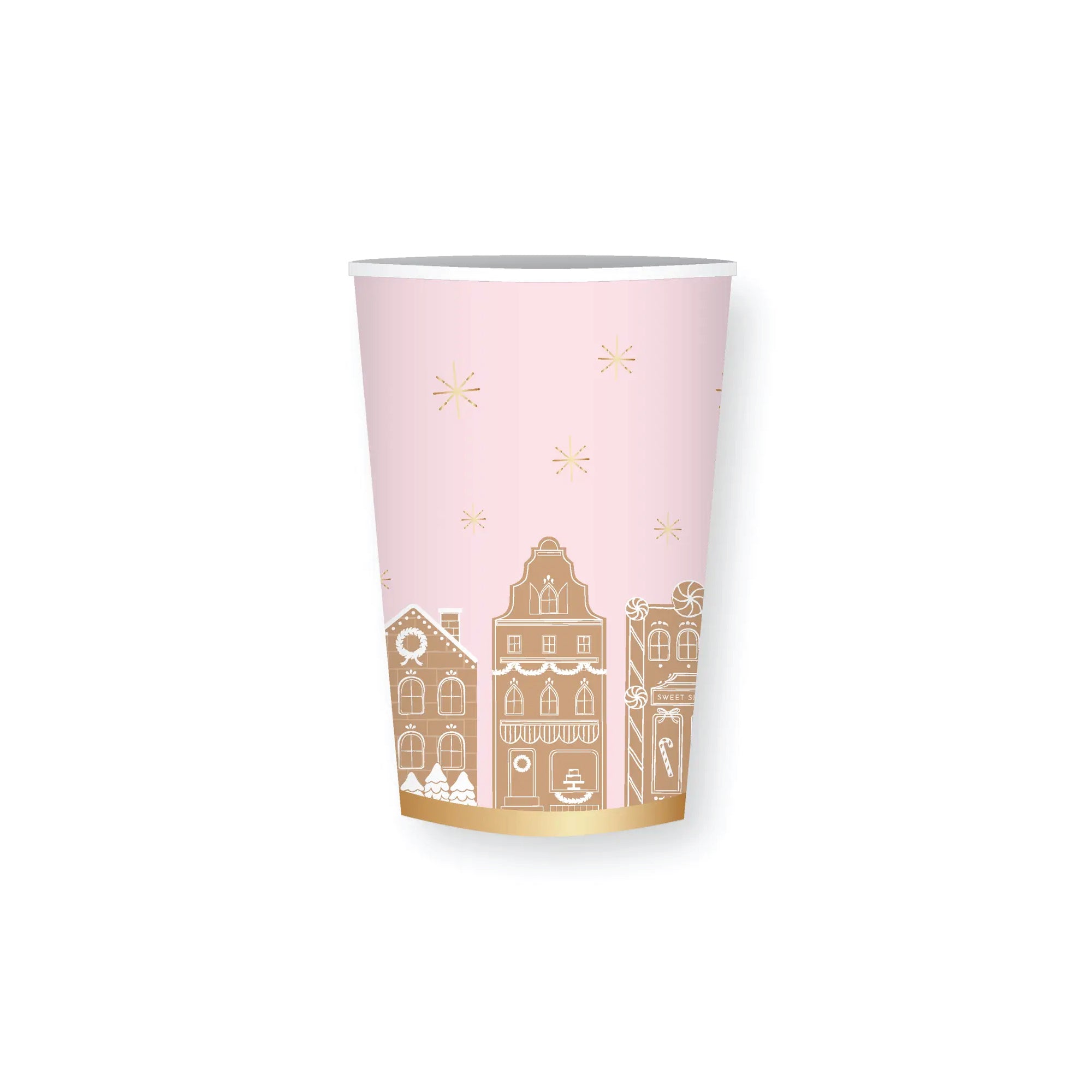 Pink Gingerbread House Paper Cups 8ct | The Party Darling