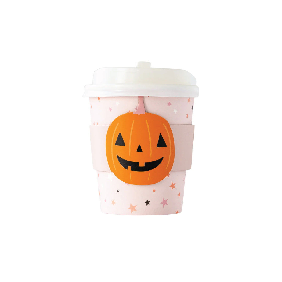 Pink Jack O'Lantern Mini Coffee Cups & Lids 8ct | The Party Darling