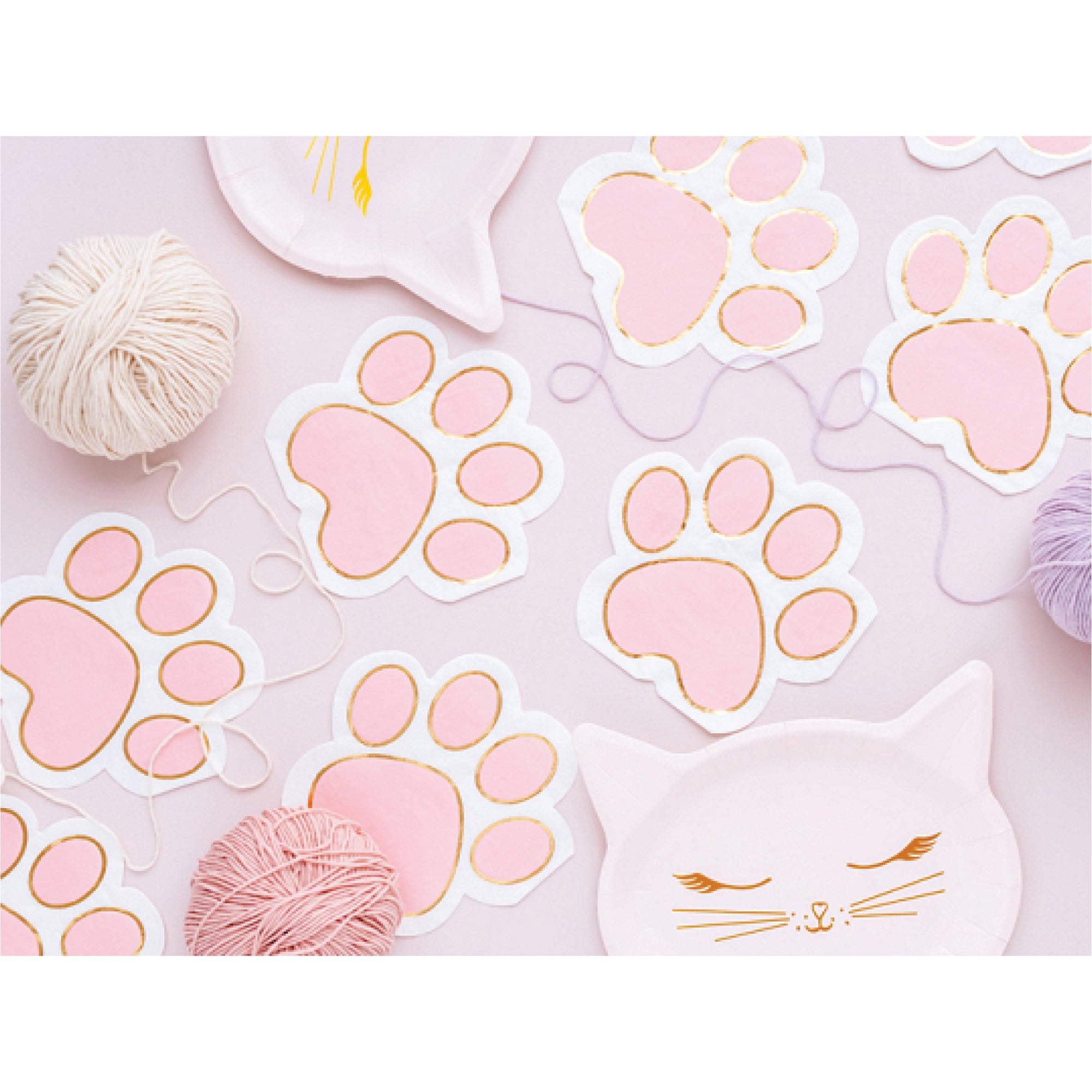 Pink Paw Print Lunch Napkins 12ct Table Decor
