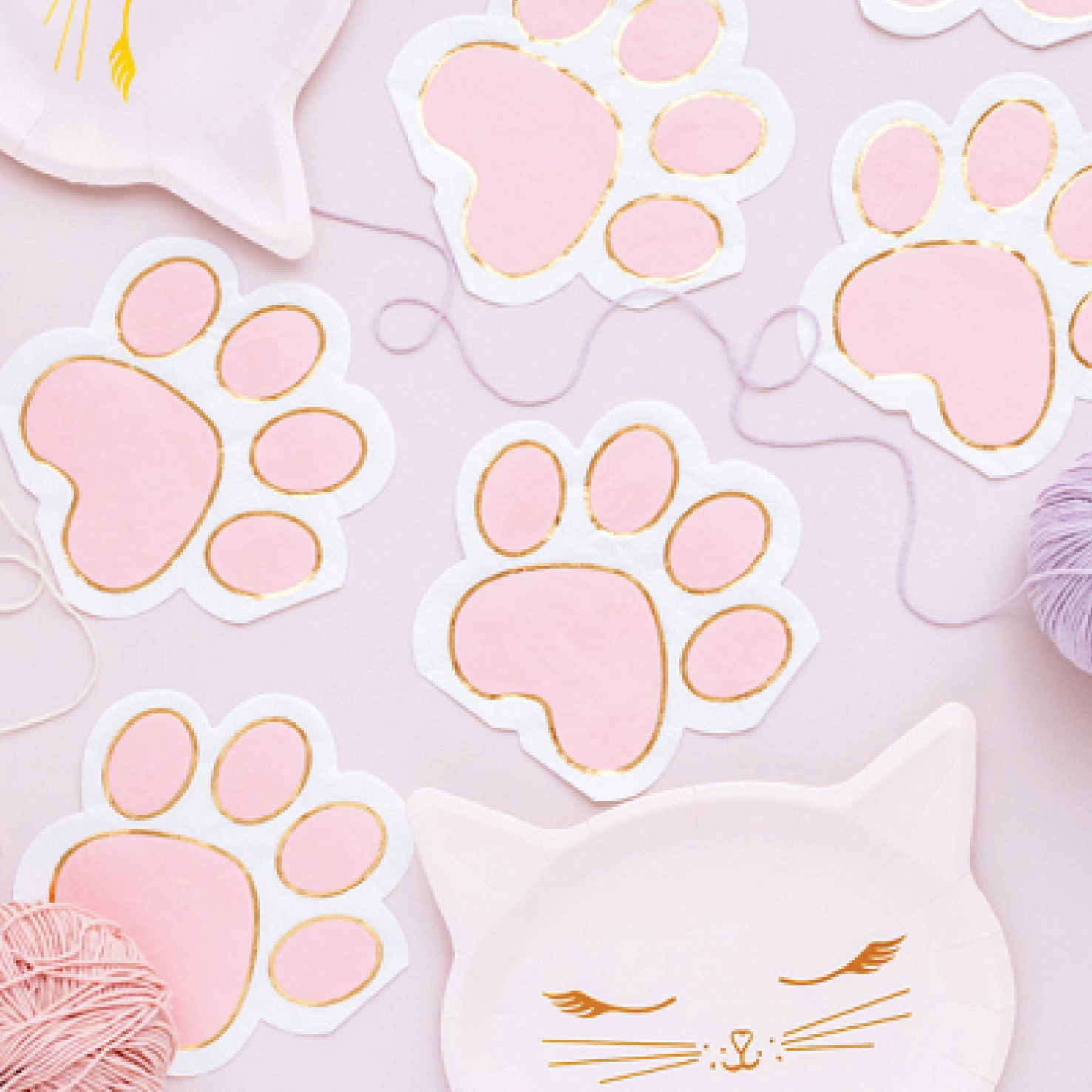 Pink Paw Print Lunch Napkins 12ct