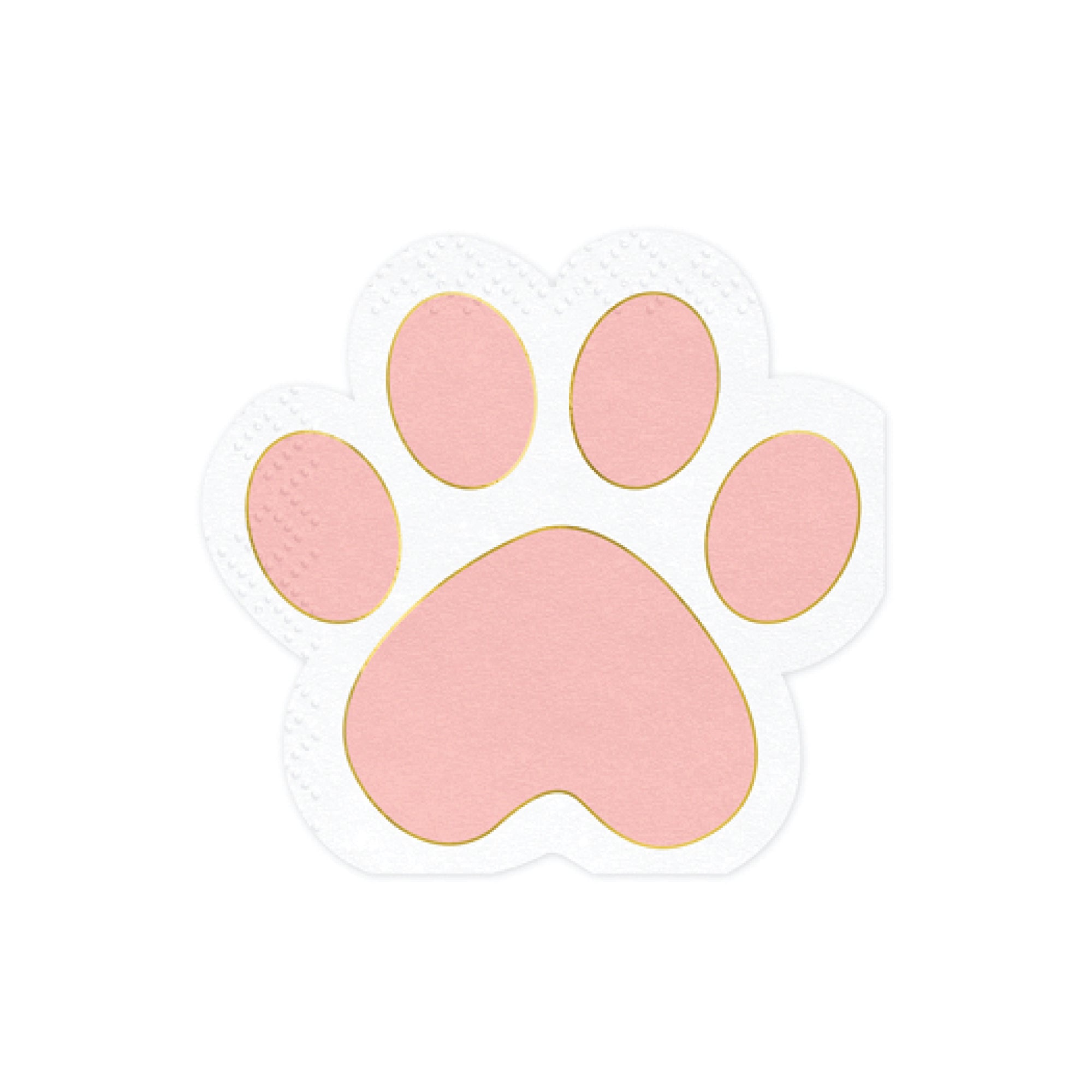 Pink Paw Print Lunch Napkins 12ct | The Party Darling