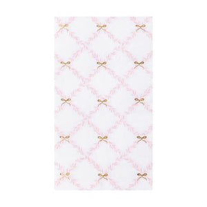 Petal Pink Bow Trellis Guest Towels for parties and showers
