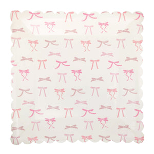 Pink multi bow lunch plate