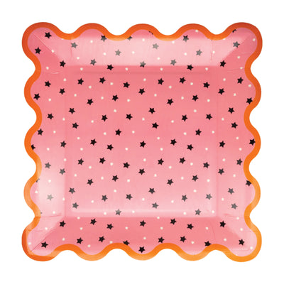 Pink & Black Star Lunch Plates 8ct