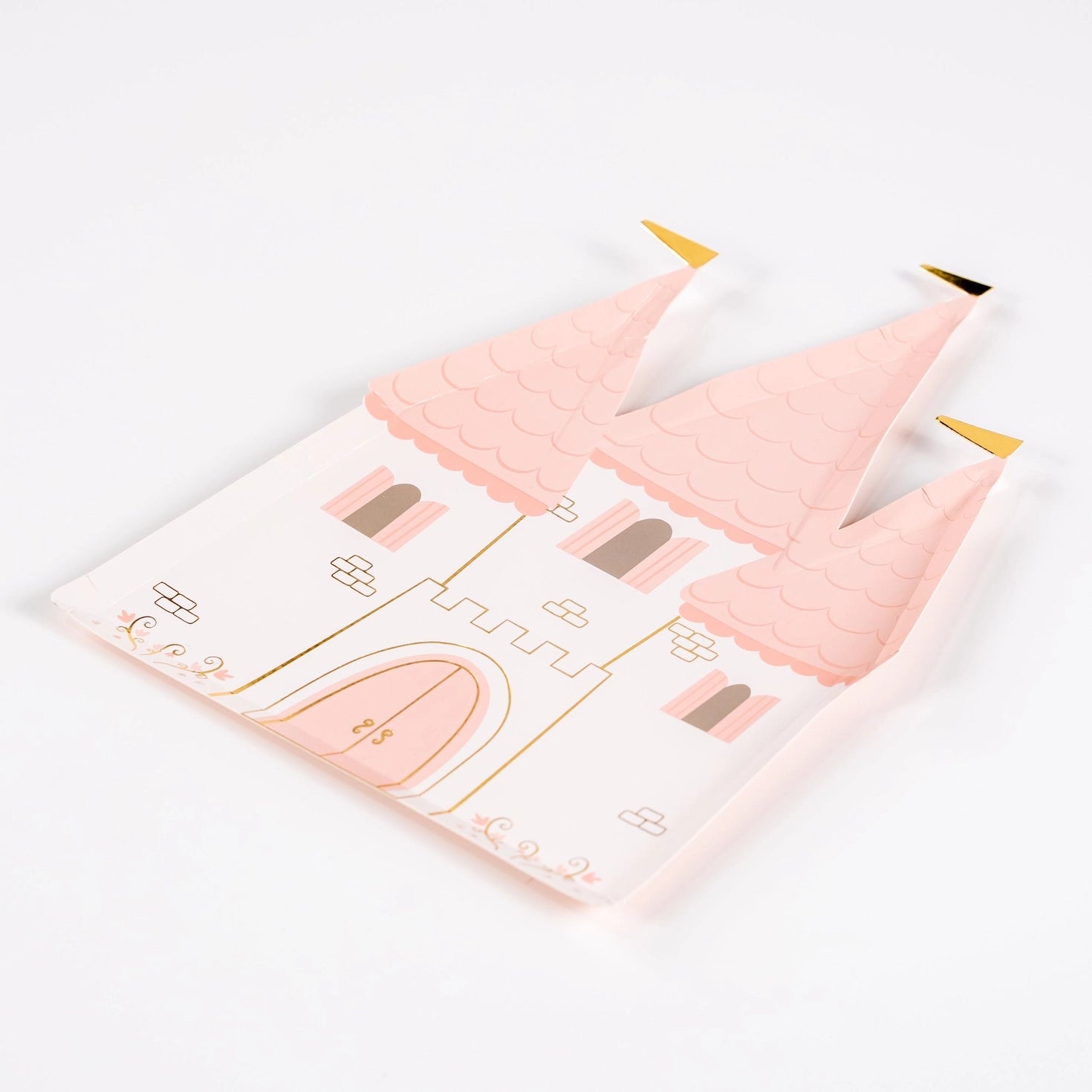Whimsical princess castle plates for cake and party treats
