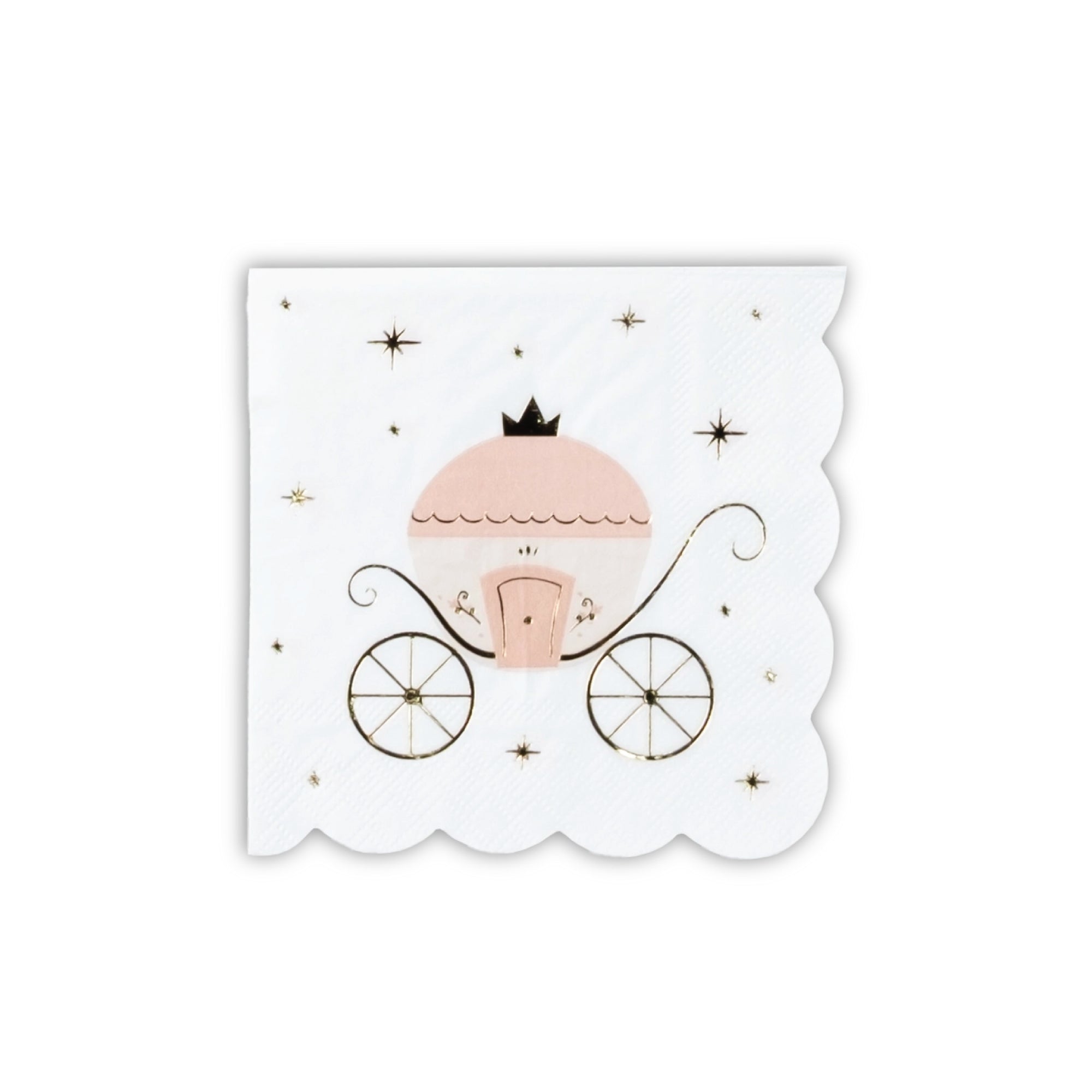 Princess party dessert napkins with gold foil accents