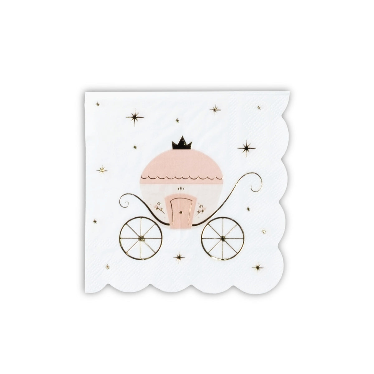 Princess party dessert napkins with gold foil accents