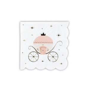Princess party dessert napkins with gold foil accents