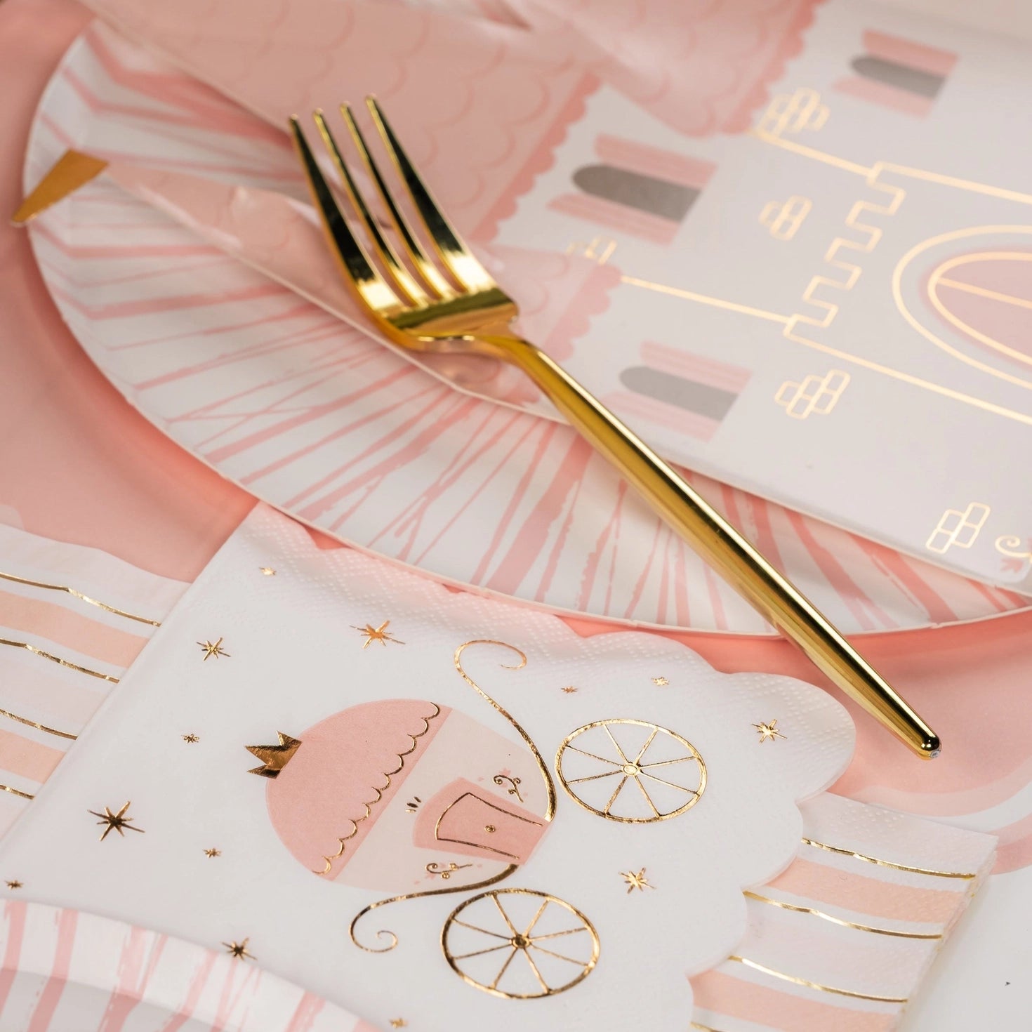 Fairytale princess party plates and napkins for birthday and tea party celebrations