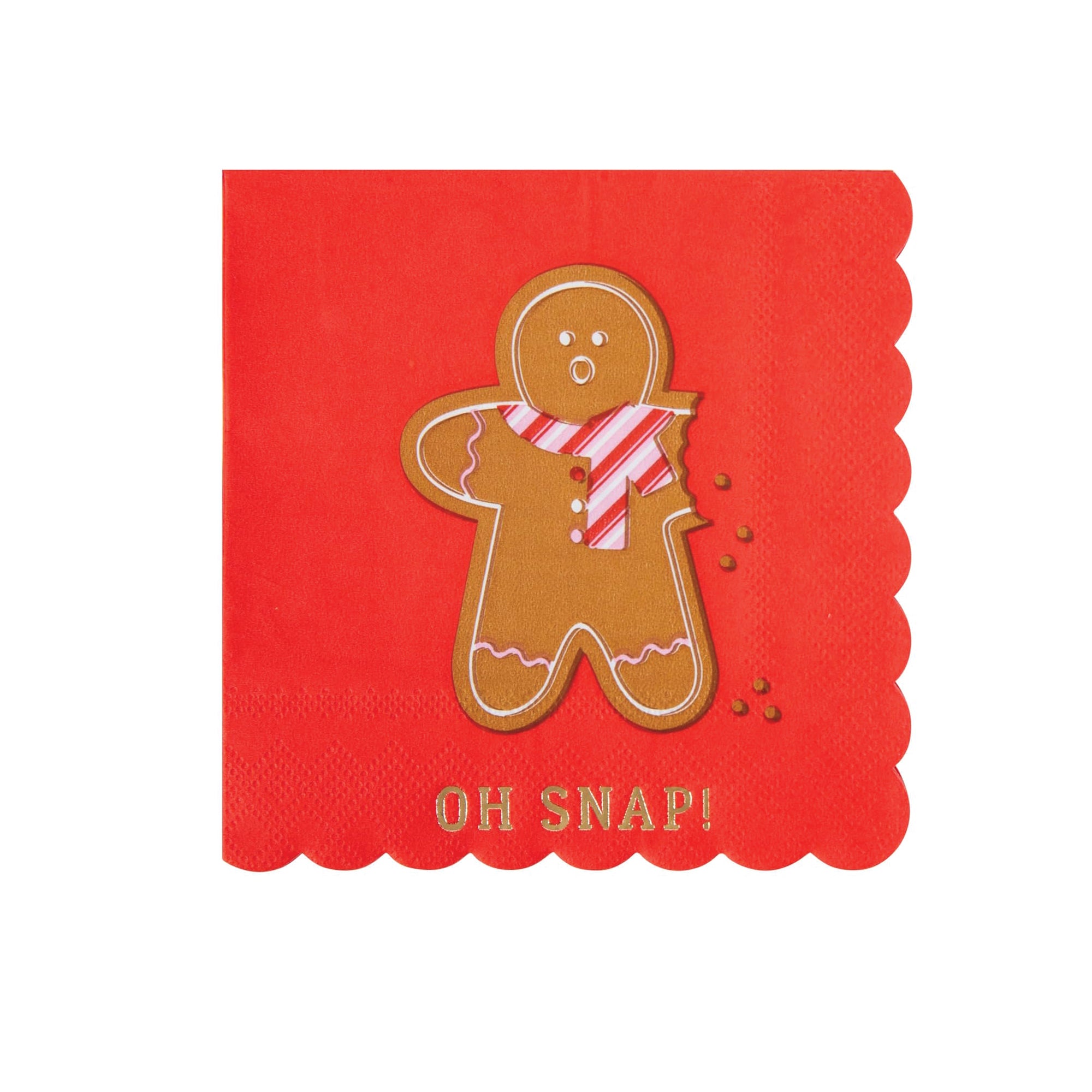 Red Oh Snap! Gingerbread Man Dessert Napkins 20ct | The Party Darling
