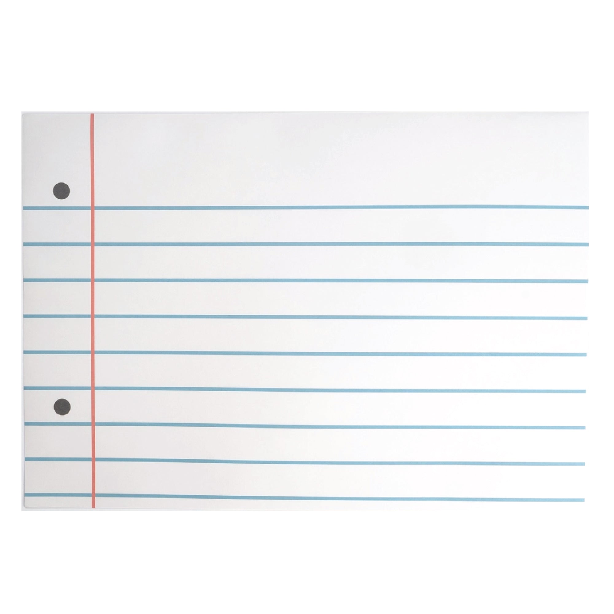 Notebook paper themed placemat for school party table