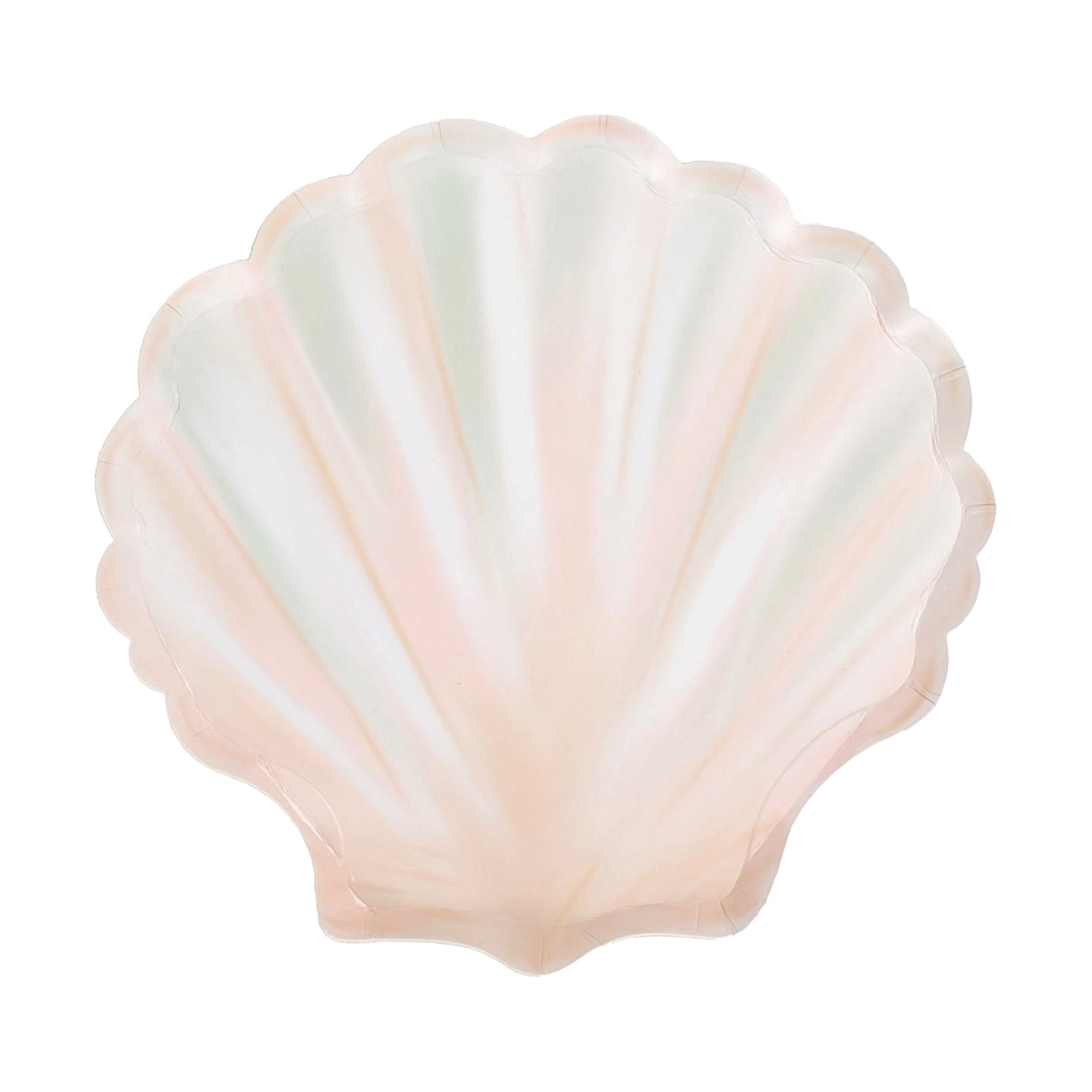 Scallop shell-shaped paper dessert plate