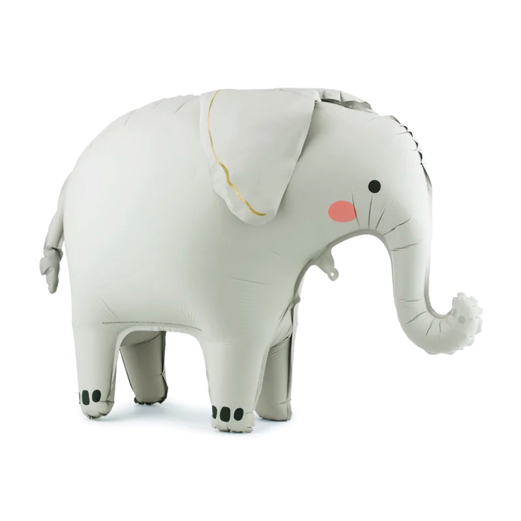 Standing Elephant Foil Balloon in soft gray