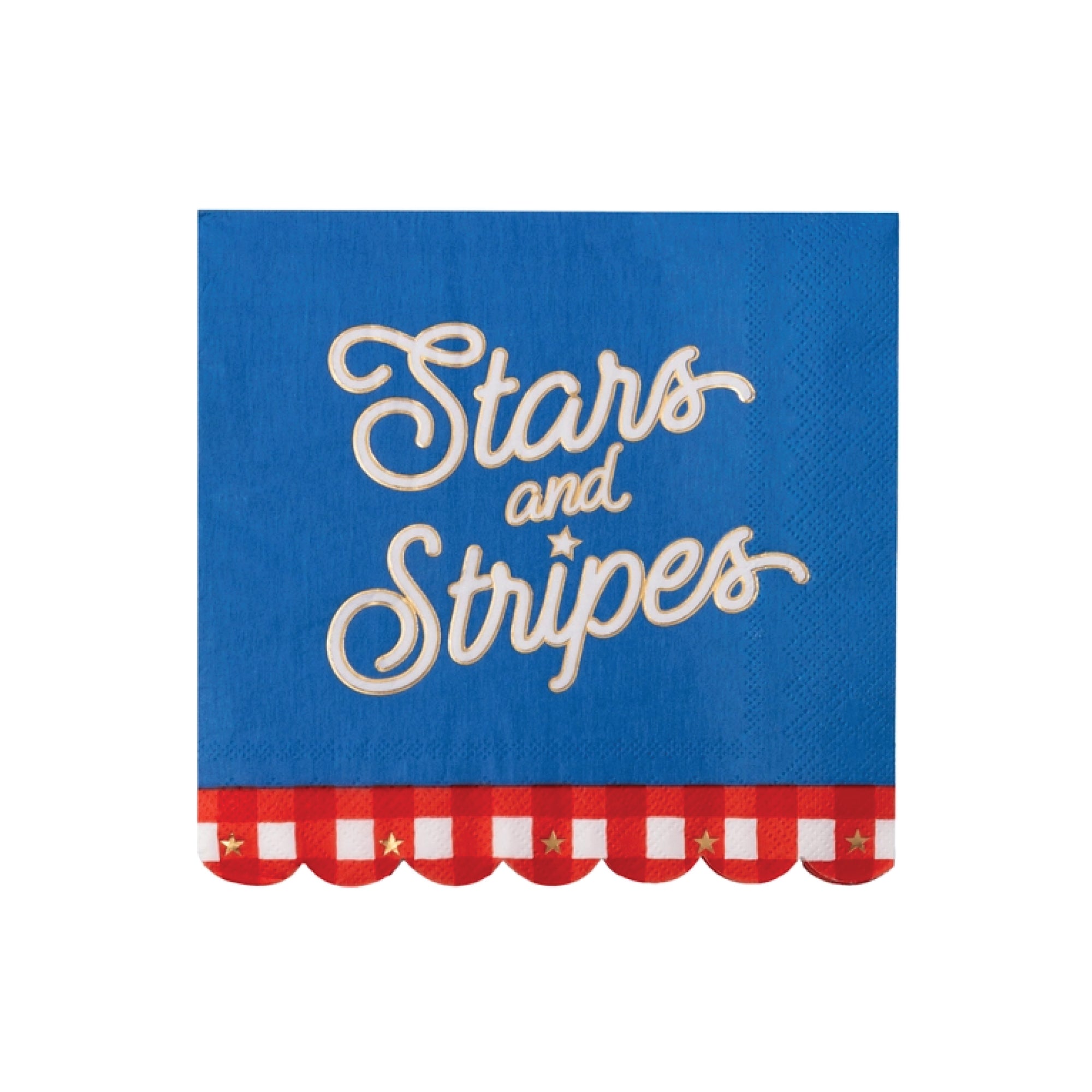 Fourth of July lunch napkins with foil script lettering