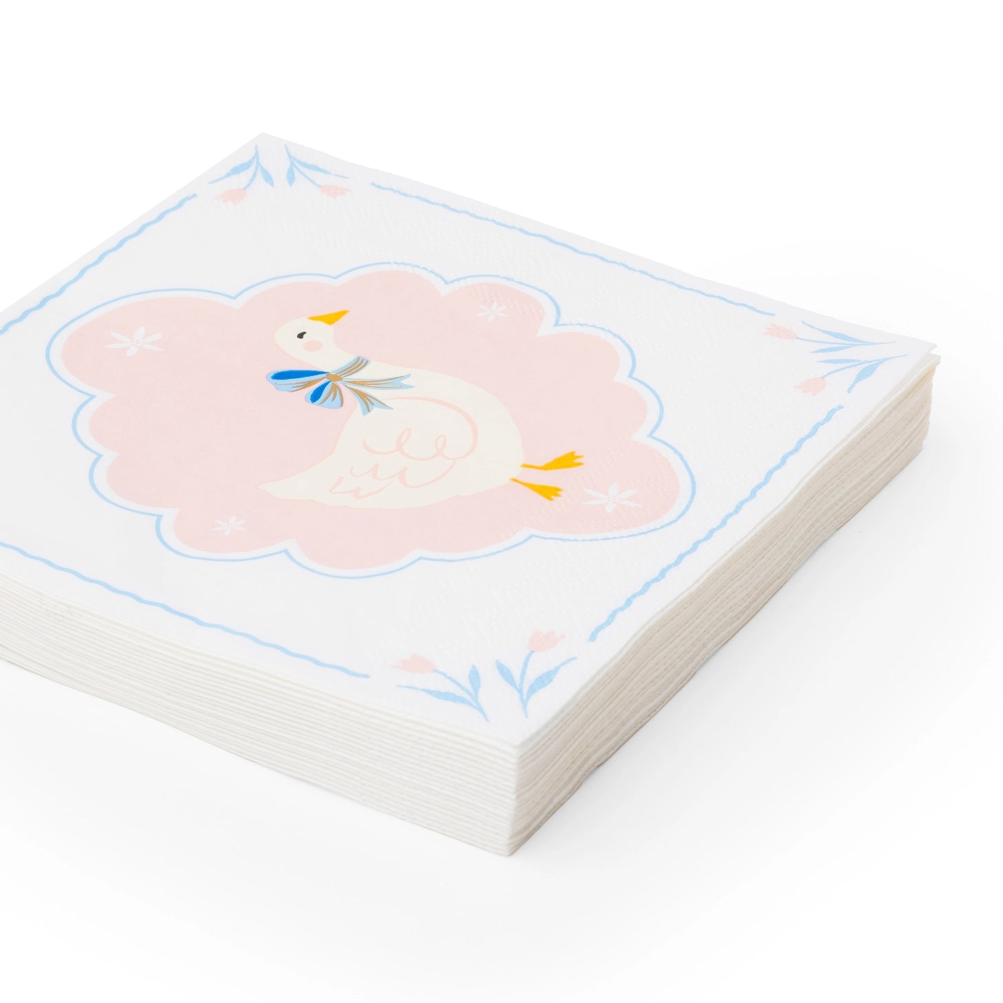 Stack of Easter themed goose lunch napkins