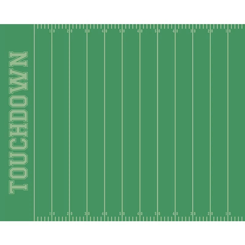 Green Football Field Table Runner with white yard lines and numbers