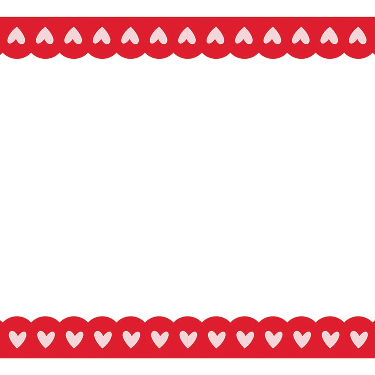 Red heart border paper table runner