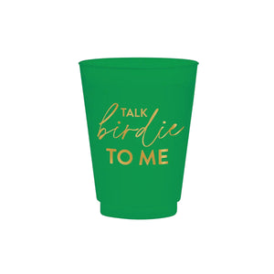 Green Talk Birdie To Me Frosted Plastic Cups 6ct | The Party Darling