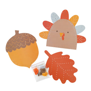 Thanksgiving Sewing Cards for Kids 3ct | The Party Darling