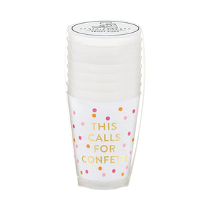 This Calls For Confetti Plastic Cups 8ct Packaged