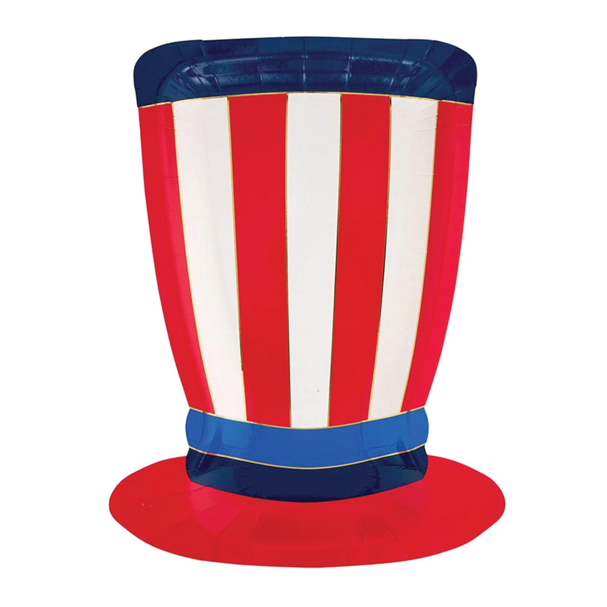 Patriotic Uncle Sam Hat Shaped Lunch Plates 8ct | The Party Darling