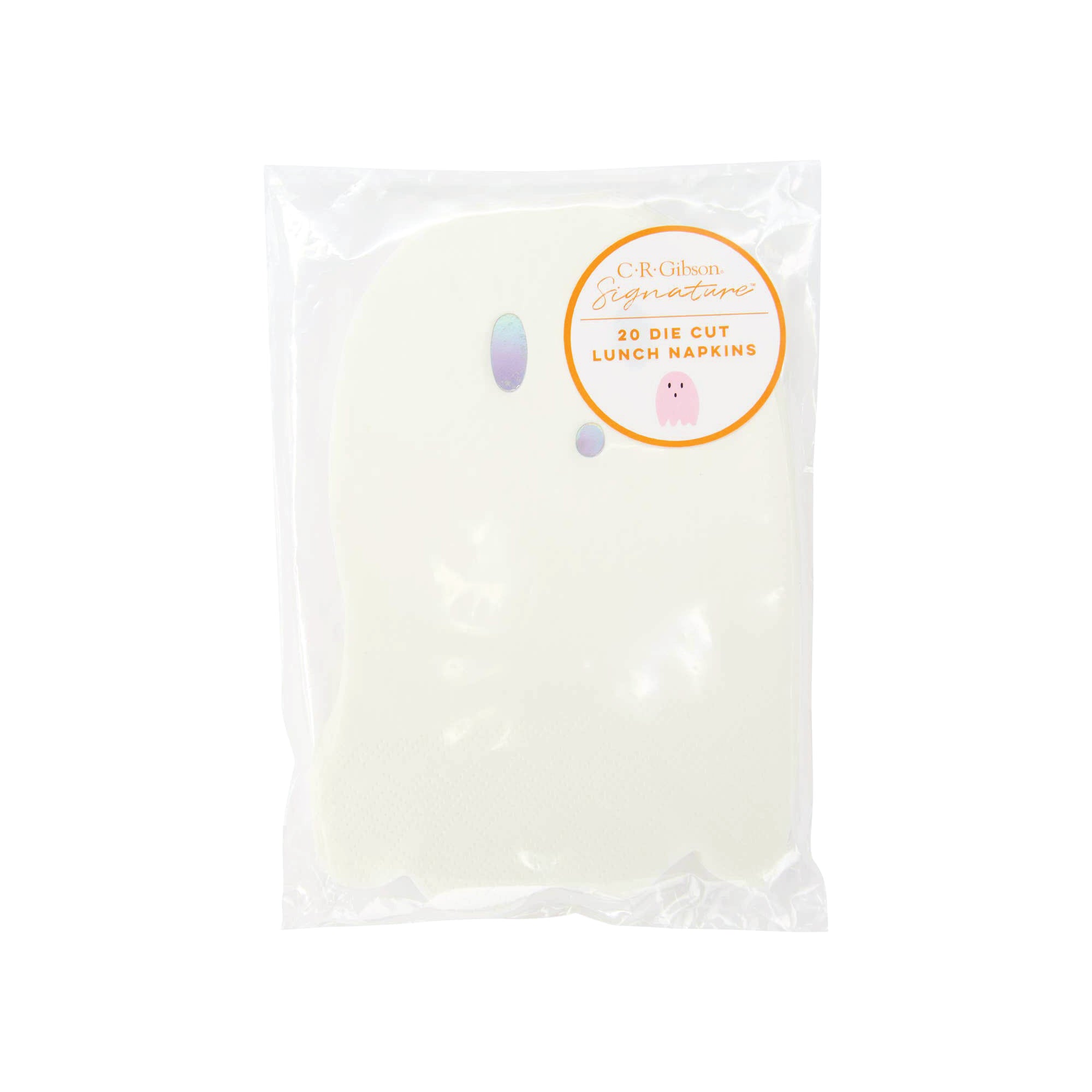 White Die-Cut Ghost Dessert Napkins 20ct Packaged