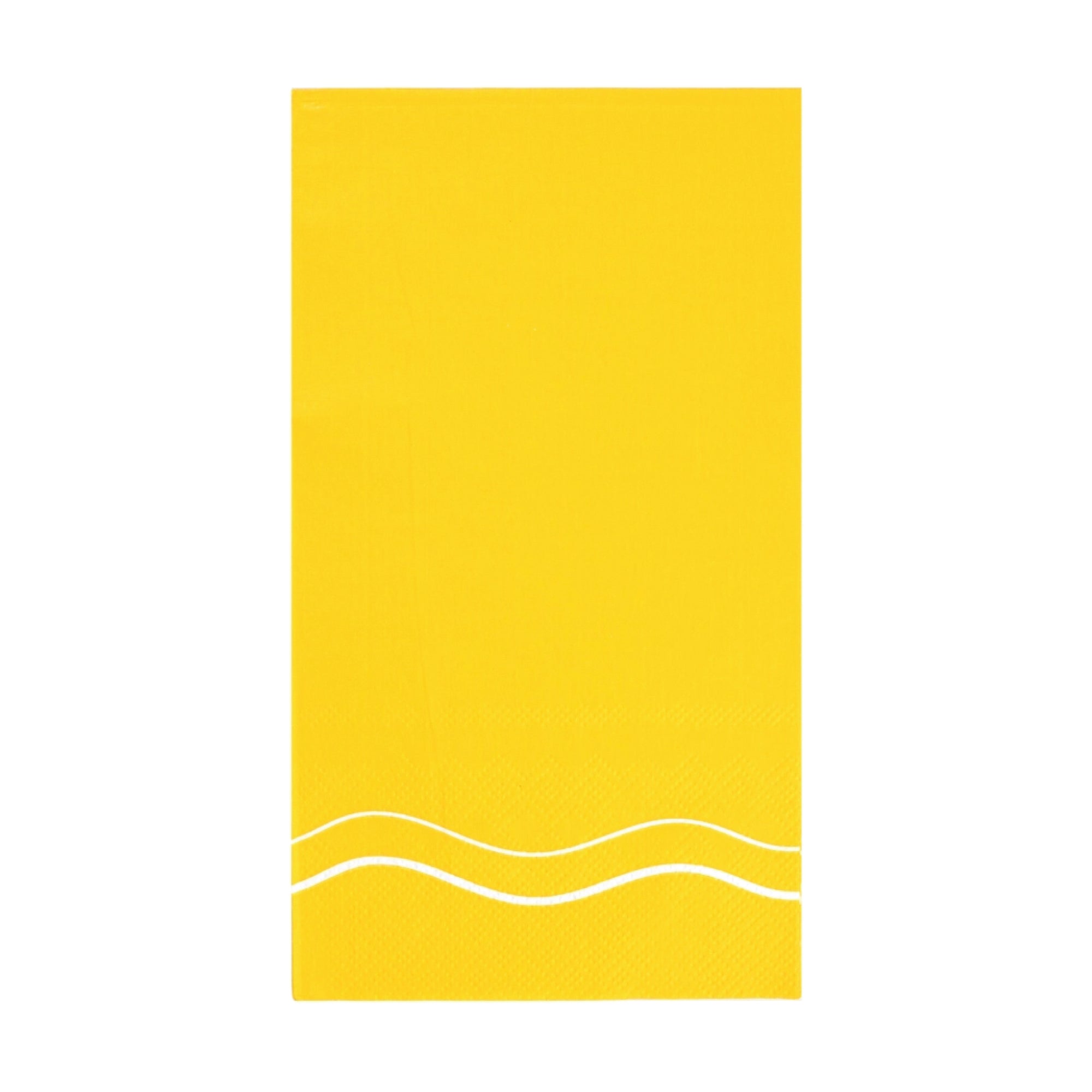 Yellow paper guest towels with white wave detail