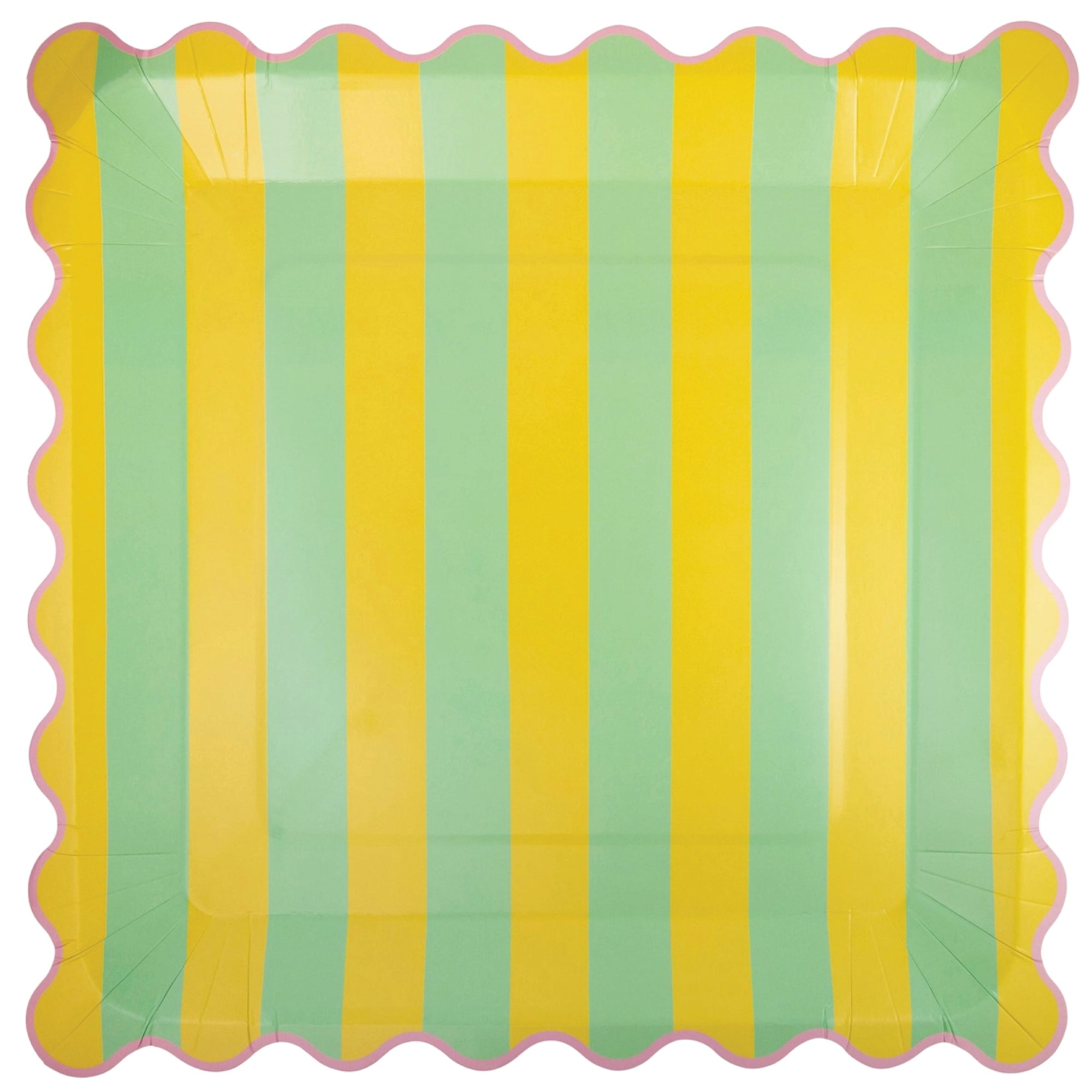 Yellow and Green Striped Dinner Plates