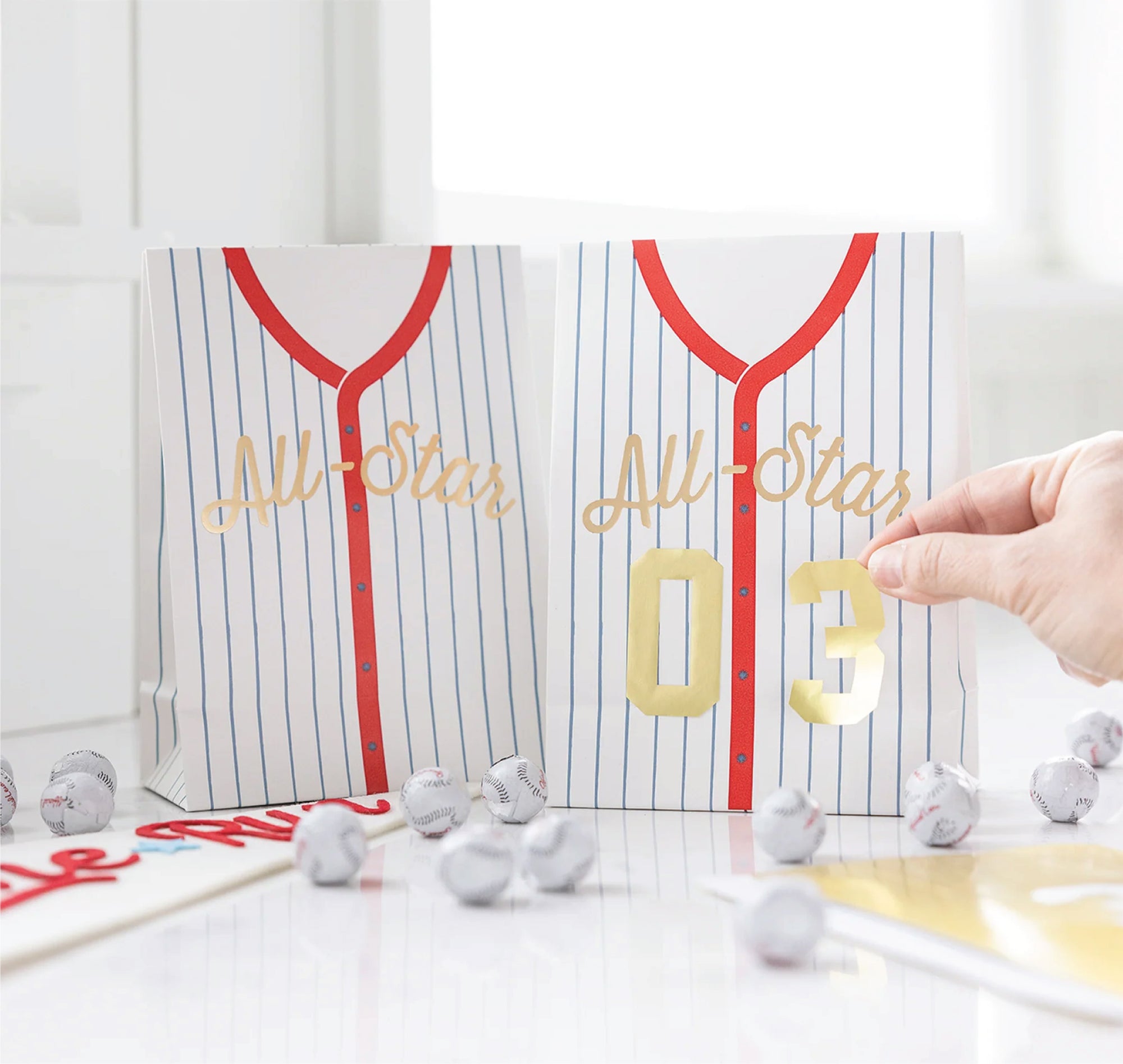 All-Star Baseball Jersey Treat Bags 8ct | The Party Darling