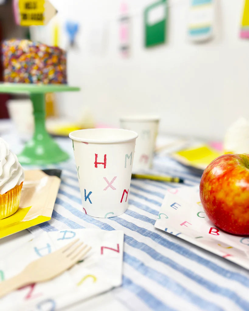 Back to School ABCs Paper Cups 12ct | The Party Darling