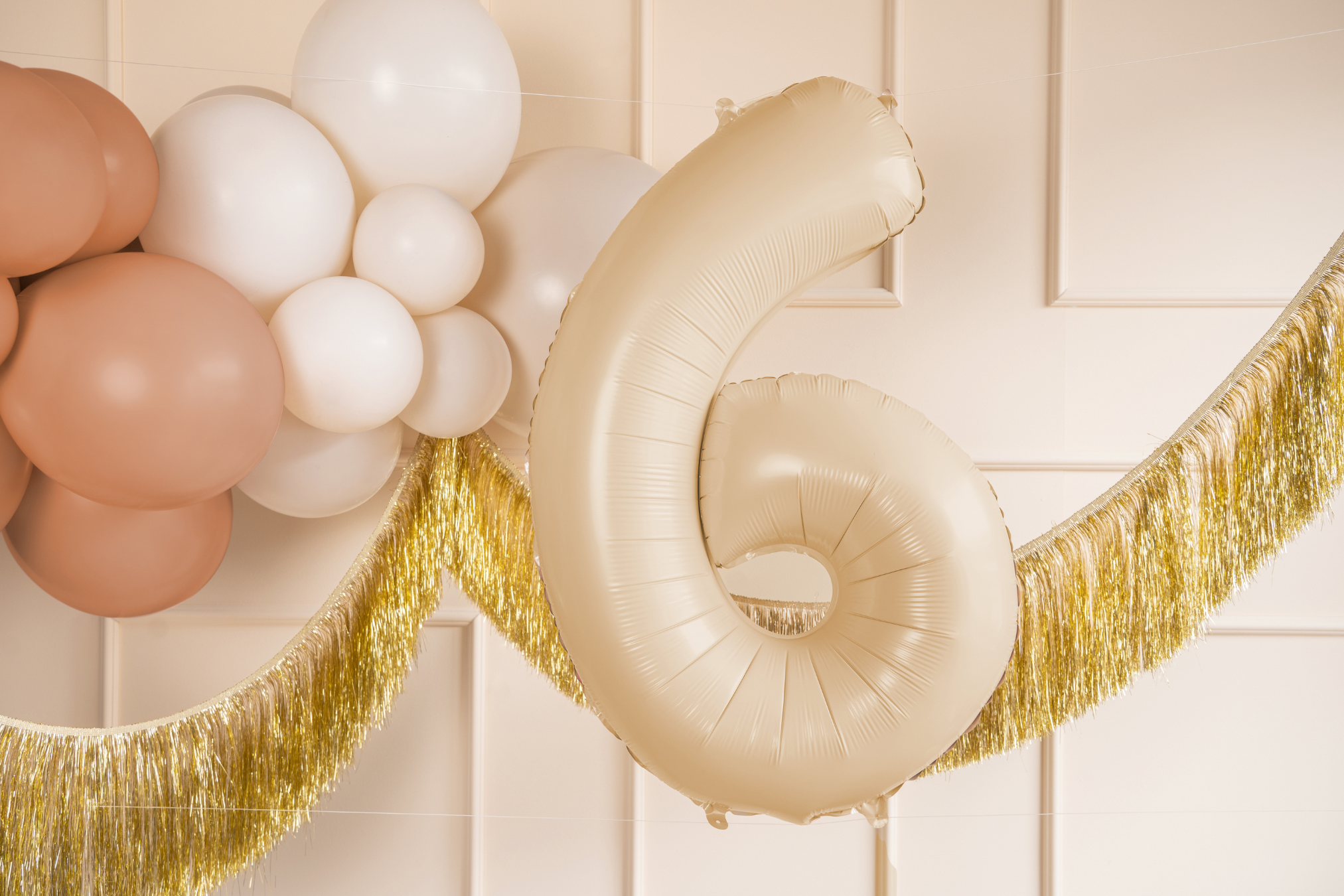 34" Beige Number Balloon 0-9