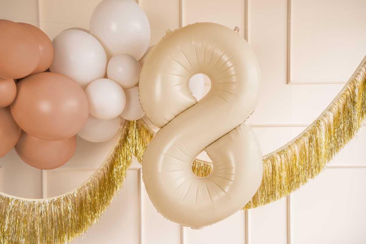 34" Beige Number Balloon 0-9