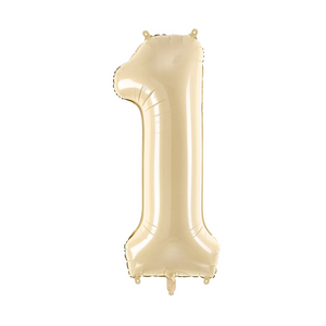 34" Beige Number Balloon 0-9