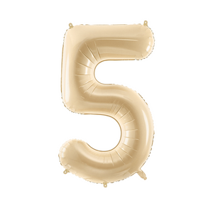 34" Beige Number Balloon 0-9