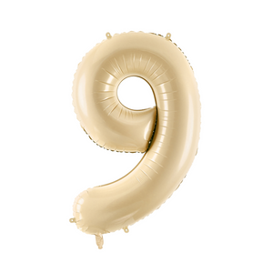 34" Beige Number Balloon 0-9