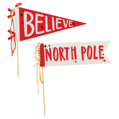 Believe & North Pole Felt Pennant Set