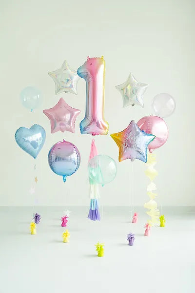 34" Pastel Rainbow Number Balloon 0-9