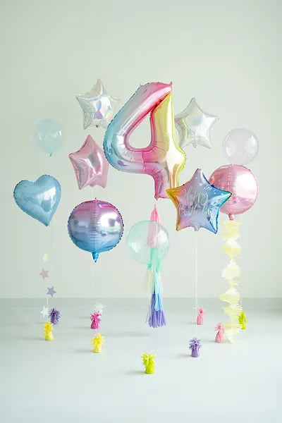 34" Pastel Rainbow Number Balloon 0-9
