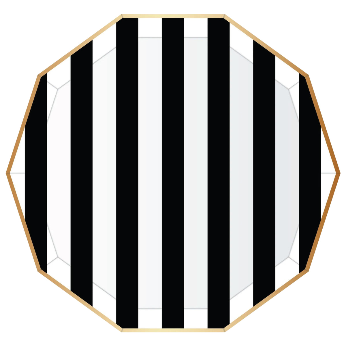 Black Noir Cabana Striped Dinner Plates 8ct | The Party Darling