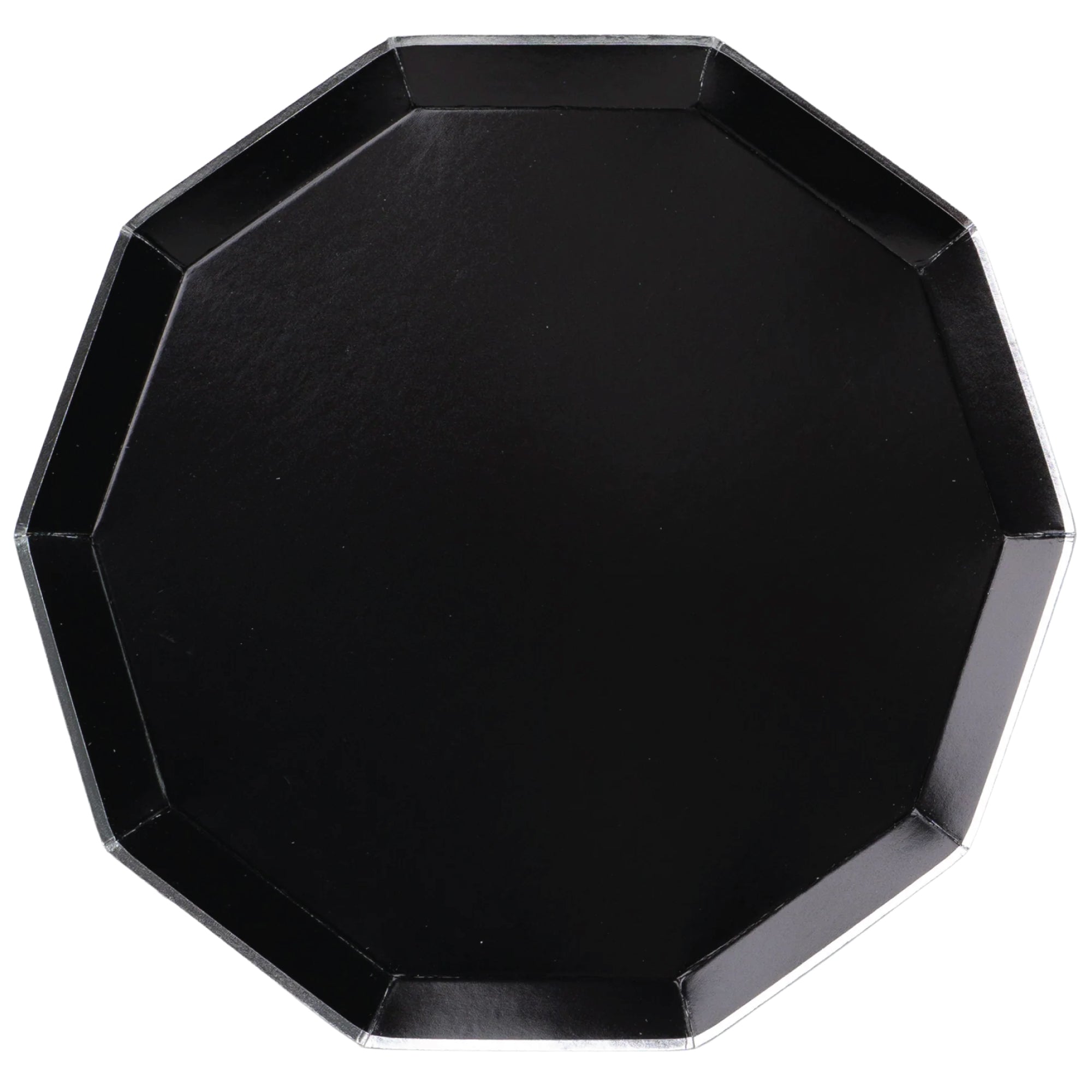 Black Noir Decagonal Dinner Plates 8ct | The Party Darling