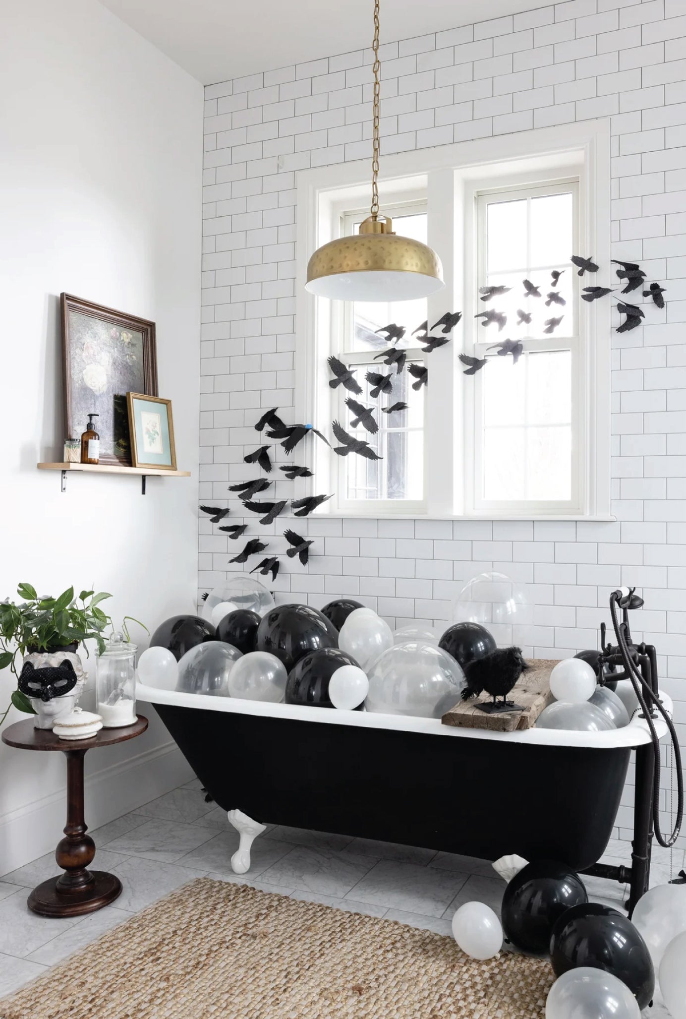 Black Glitter Ravens Halloween Wall Decorations | The Party Darling