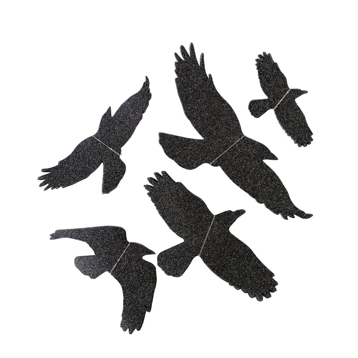 Black Glitter Ravens Halloween Wall Decorations | The Party Darling