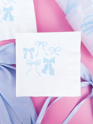 Blue Bows Cocktail Napkins | The Party Darling