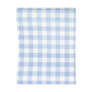 Blue Gingham Paper Table Runner 10ft | The Party Darling