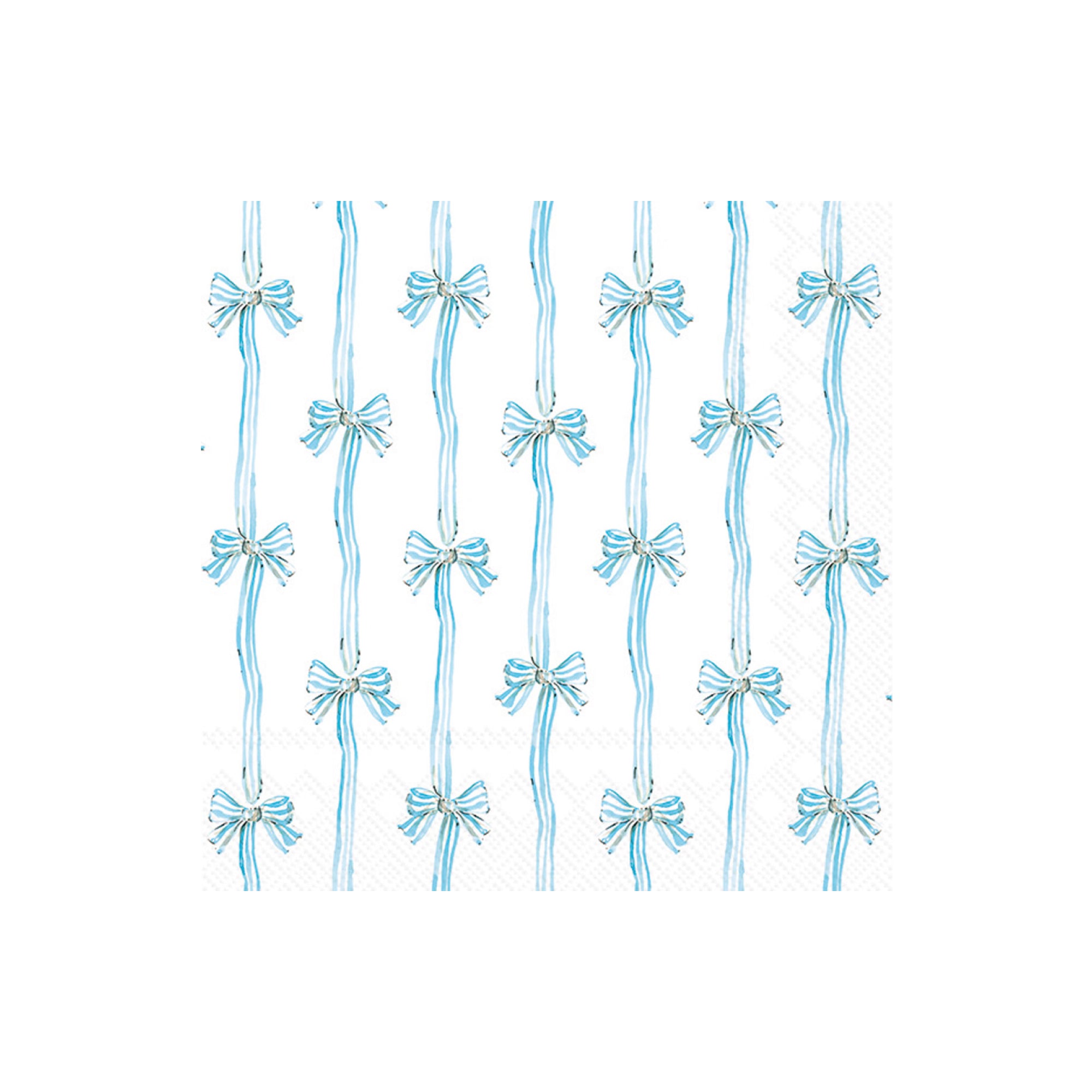 Blue Bow Stripes Lunch Napkins 20ct | The Party Darling