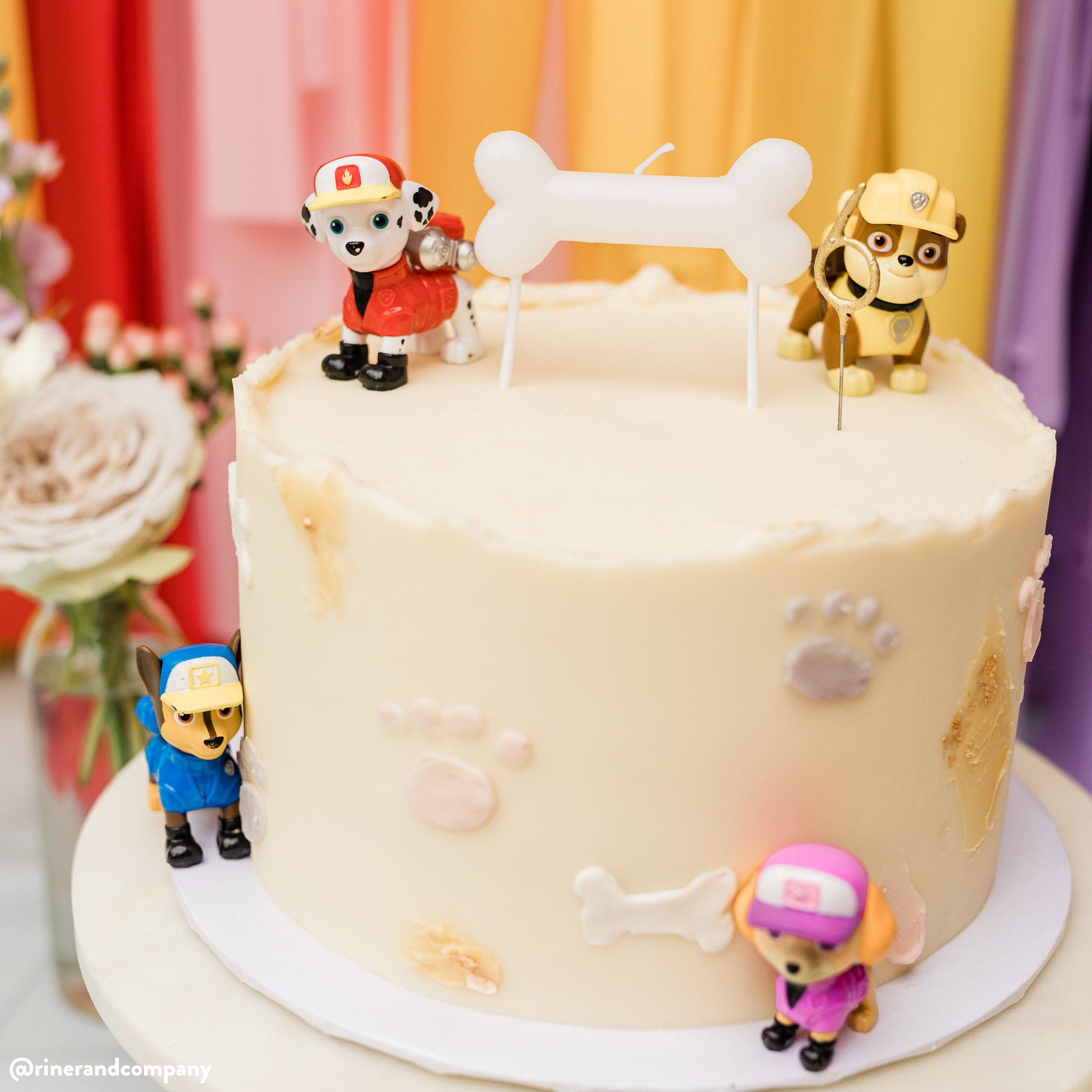 Paw Patrol Cake with Bone Candle