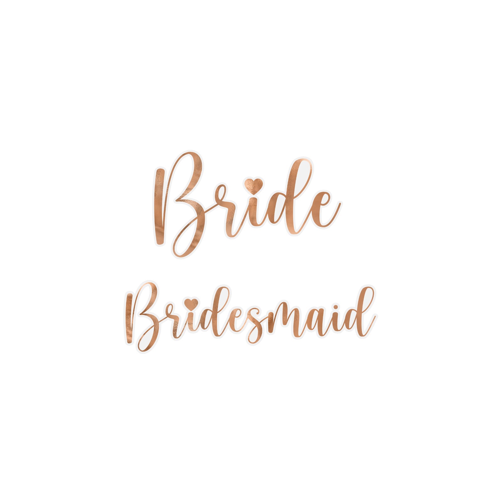 Rose Gold Bride & Bridesmaid Flute Glass Decals 6ct | The Party Darling